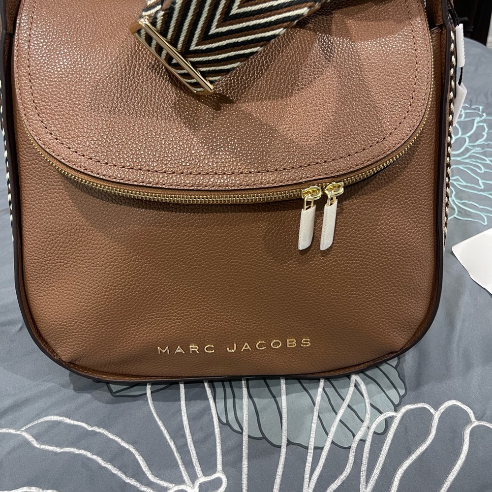 Marc Jacobs Brown Leather Backpack with Pebbled Finish